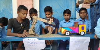 Children in Nepal at an education fair