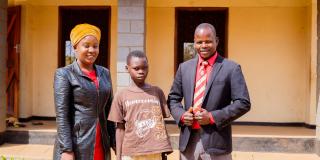 Mphatso, volunteer Prisca and teacher Peter