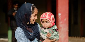 Young Nepalese girl with her brother