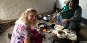 Volunteer Kate Weaver in her VSO ICS host family in Bangladesh
