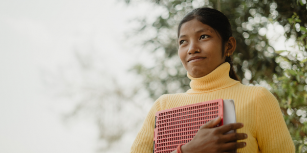 Girl with sight impairment