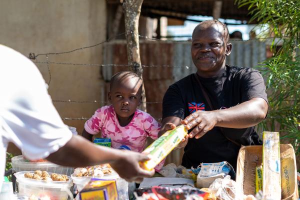 Vivian working at her roadside stall