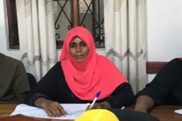 Mariam chairing a gender desk meeting