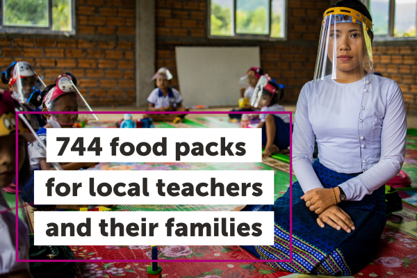 744 food packs for local teachers and their families.