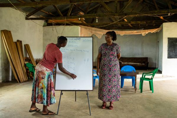 Eunice, a teacher at Koromangucha catch-up centre