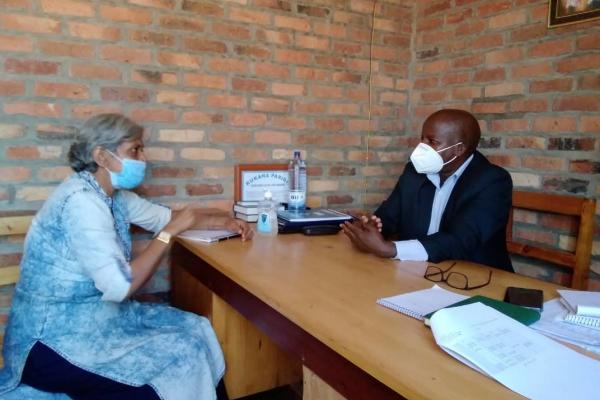 Bornali in the office with the headteacher