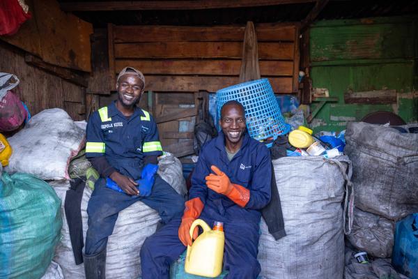 Smiling waste pickers